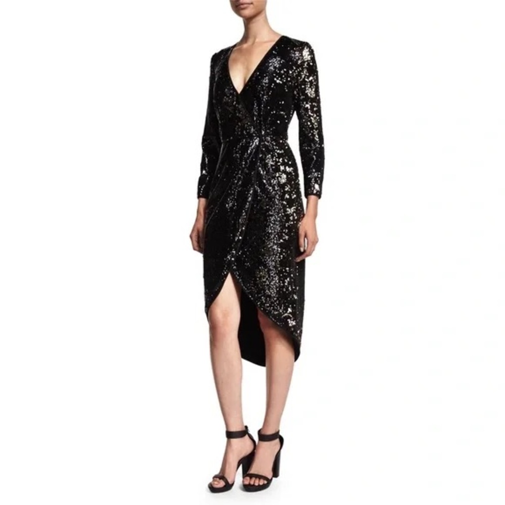 Halston Sequin Wrap Dress